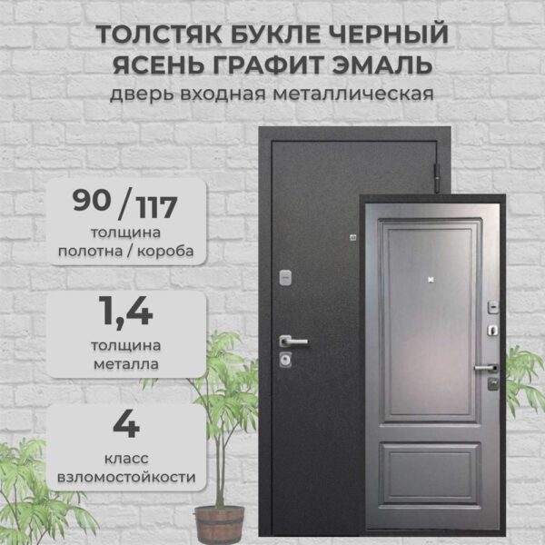 Фото товара 9см Толстяк букле черный Ясень графит эмаль в магазине Империя Комфорта